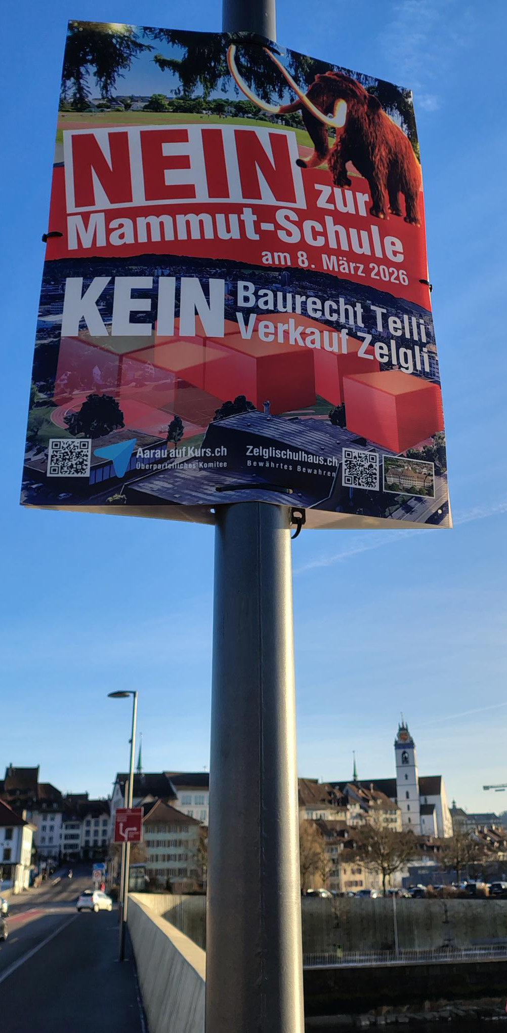 Kampagne NEIN zur Mammut-Schule